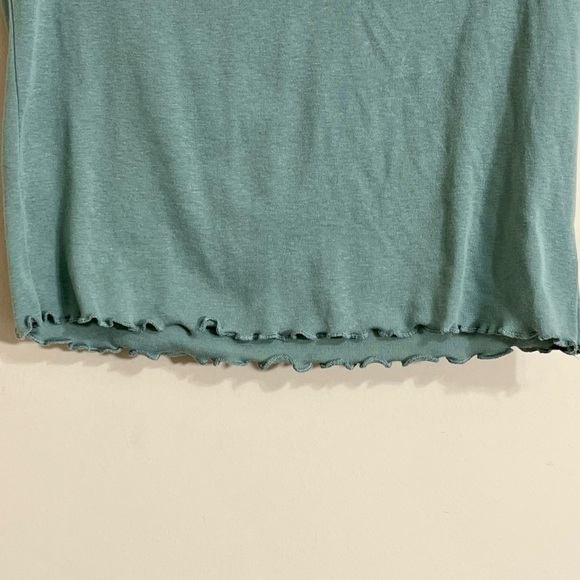 REBELLIOUS ONE Mushroom Groovy Y2K Juniors Crewneck Lettuce Hem Baby Tee Size XS - Picture 5 of 10